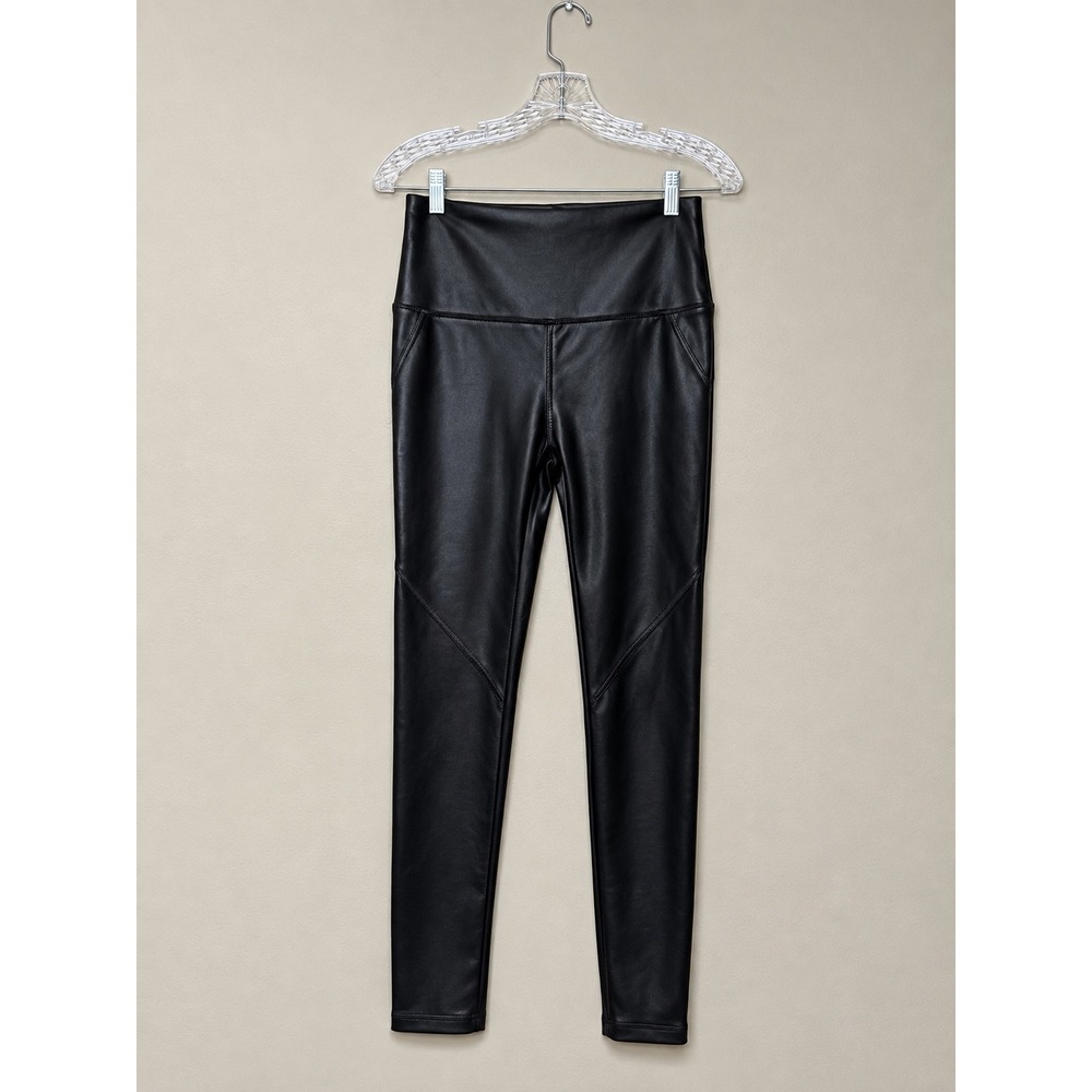 David Lerner New York High-Waist Faux Leather Leggings - Black - NWT